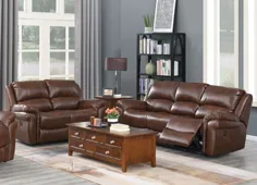 Farnham Tan Leather 3 + 2 Sofa Sofa مبل راحتی - CFS مبلمان انگلیس