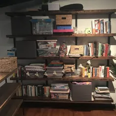 قفسه کتاب چوبی بازسازی شده ، قفسه کتابخانه دیواری ، قفسه های ذخیره سازی چوب قفسه کتابخانه 5 قفسه قفسه های روستایی برای اتاق نشیمن