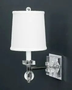 Lamp Works Crystal Crystal Estrella دیوارکوب با سایه سفید