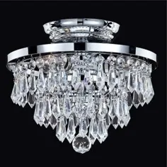 Glow Lighting Vista Silver Pearl Three Light Semi Flush Mount with Signature Crystal 628ac10sp 7C |  بلاکور