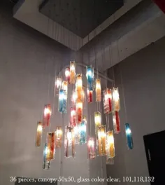 نورپردازی لوستر با دکور مدرن  هنر شیشه ای |  اتسی