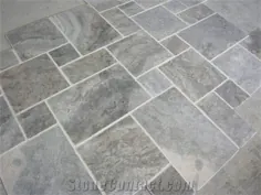 تراورتن نقره ای Tumbled Pattern، Turkey Grey Travertine-207030 - StoneContact.com
