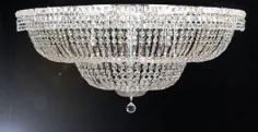 روشنایی لوستر کریستال Flush Basket French Empire Crystal H 24 "W 40" - A93-Flush / Cs / 454/18