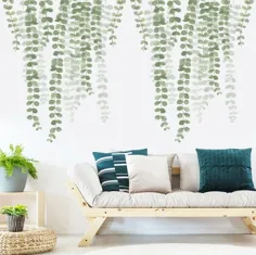 برچسب دیوار هنر مدرن برگ سبز اتاق خواب خود چسب |  اتسی
