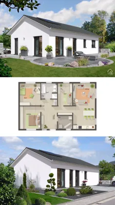خانه جامد BUNGALOW 100 با سقف شیب دار - |  HausbauDirekt.de