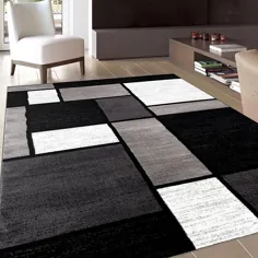 فرش جعبه خاکستری / خاکستری سیاه و سفید فرش
