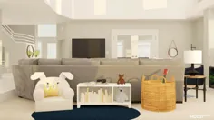 Combo Space: فضای بازی در اتاق خانواده |  ایده های طراحی اتاق نشیمن به سبک روستایی