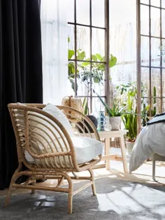 صندلی BUSKBO ، چوب خیزران ، سفید Djupvik - IKEA