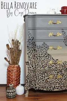 آموزش نقاشی مبلمان Wild Painted Dresser Makeover Bella Renovare - نحوه رنگ آمیزی مبلمان
