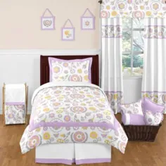 طرح های Jojo Sweet Suzanna Comforter در اسطوخودوس / سفید |  حمام تختخواب و فراتر از آن