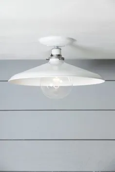 چراغ نصب سقف صنعتی - چراغ سایه دار فلزی 14 اینچ - Semi Fl