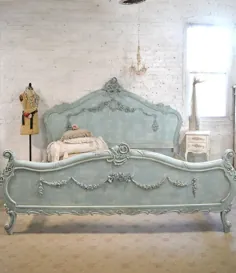 تختخواب فرانسوی کلبه نقاشی شده ملکه تختخواب رمانتیک شیک شیک