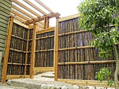 باغ چوبی باغ ژاپنی - دروازه های چوبی - نرده های بامبو