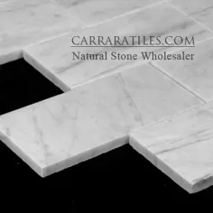 سنگ مرمر Carrara White Bianco Carrera 6x12 کاشی مترو مرمر عسلکاری شده