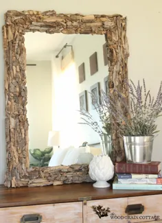 آینه Driftwood آسان - کلبه دانه چوب